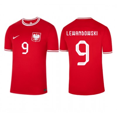 Polen Robert Lewandowski #9 Bortatröja VM 2022 Kortärmad